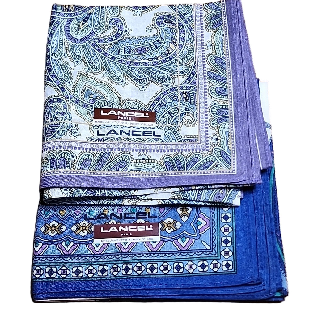 Lancel Paris 2pcs Handkerchief Cotton